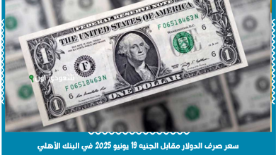 سعر صرف الدولار مقابل الجنيه 19 يونيو 2025 في البنك الأهلي